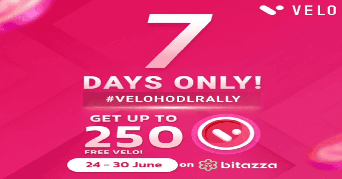 Velo Labs เปิด Airdrop แจกเหรียญ! รับVelo เพิ่ม สูงสุด 25% เริ่ม 24 มิถุนายนนี้ที่ Bitazza