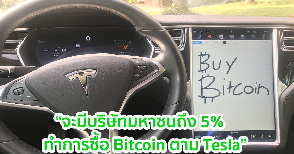 นักวิเคราะห์ของ Wedbush กล่าวว่า มีบริษัทมหาชนถึง 5% จะทำการซื้อ Bitcoin ตาม Tesla