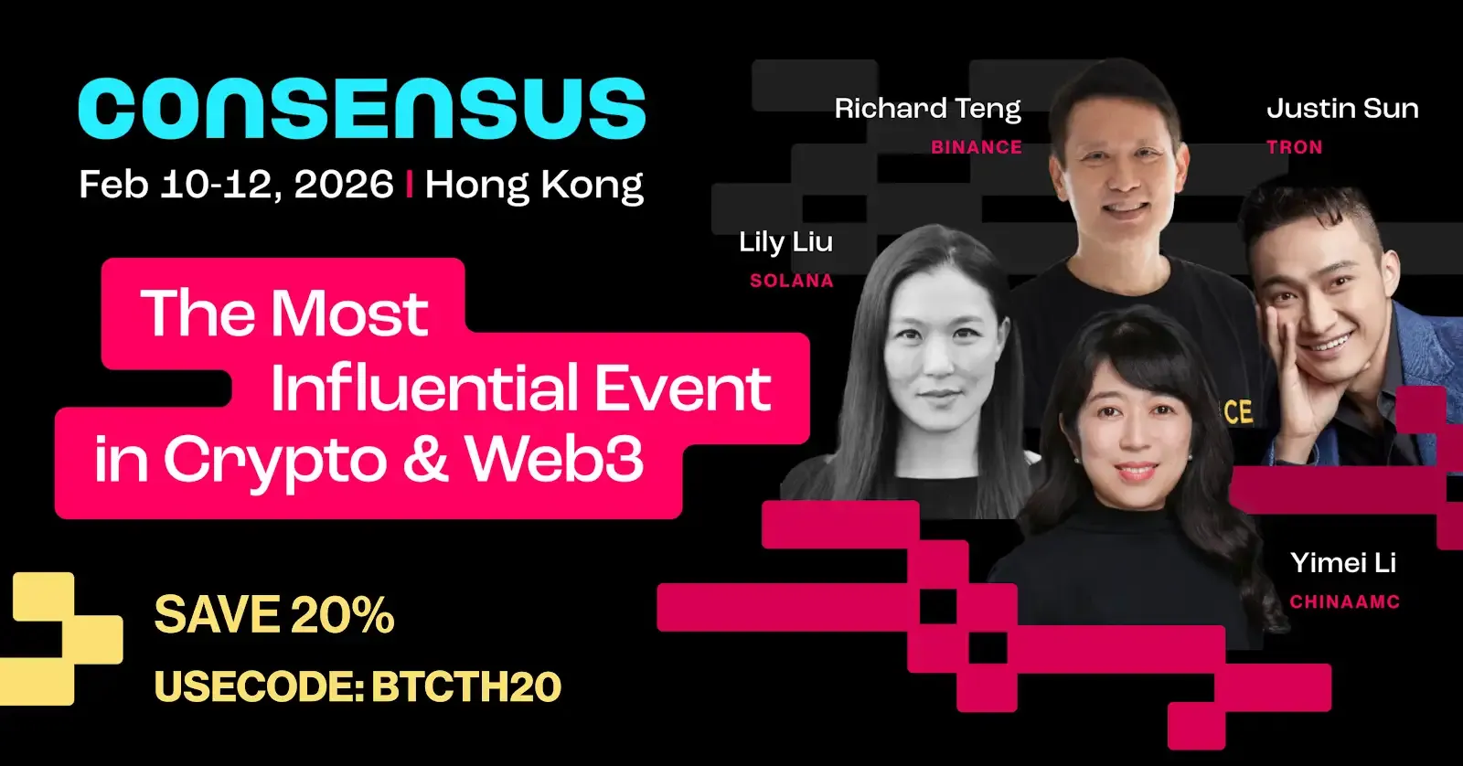 Consensus Hong Kong 2026 เตรียมระเบิดความมันส์! ขนทัพสปีกเกอร์ระดับโลกทั้ง Binance, Solana และ J.P. Morgan คาดผู้ร่วมงานทะลุ 15,000 คน