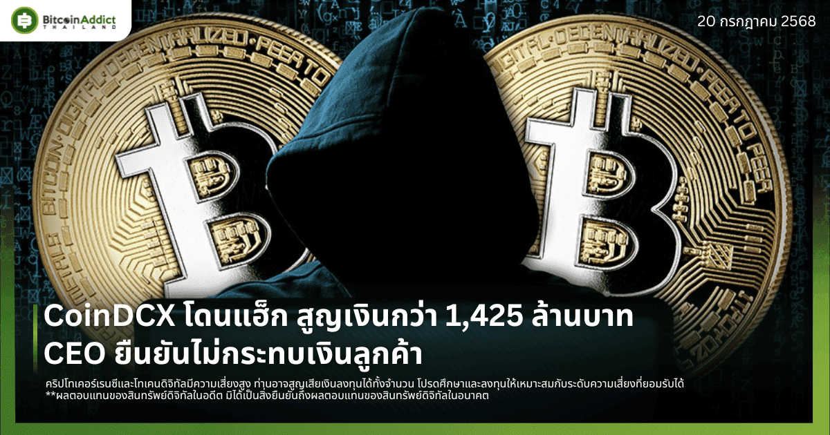 CoinDCX โดนแฮ็ก สูญเงินกว่า 1,425 ล้านบาท – CEO ยืนยันไม่กระทบเงินลูกค้า