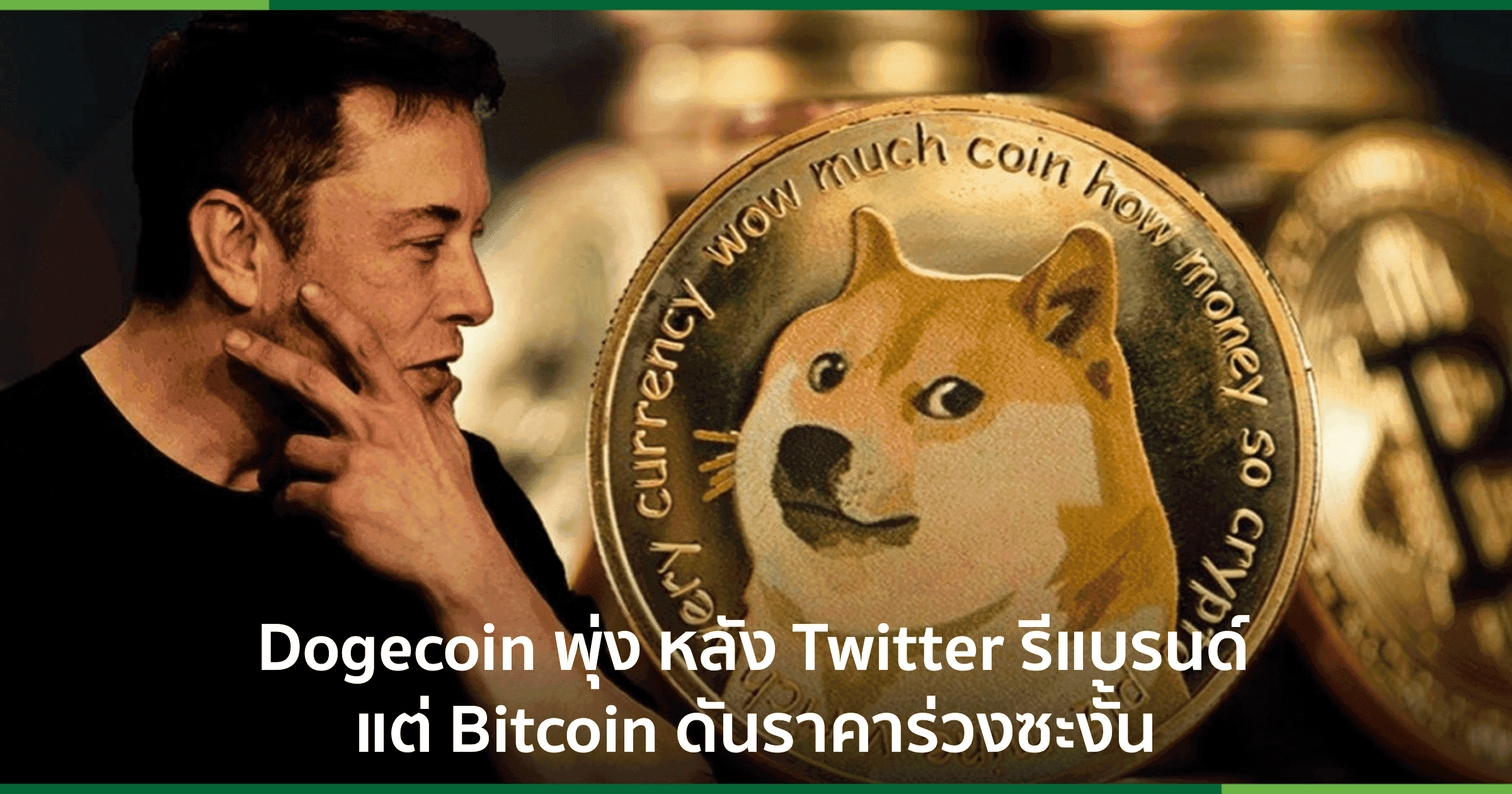 Dogecoin พุ่งหลัง Twitter รีแบรนด์ ด้าน Bitcoin ราคาลดแตะ $29,000