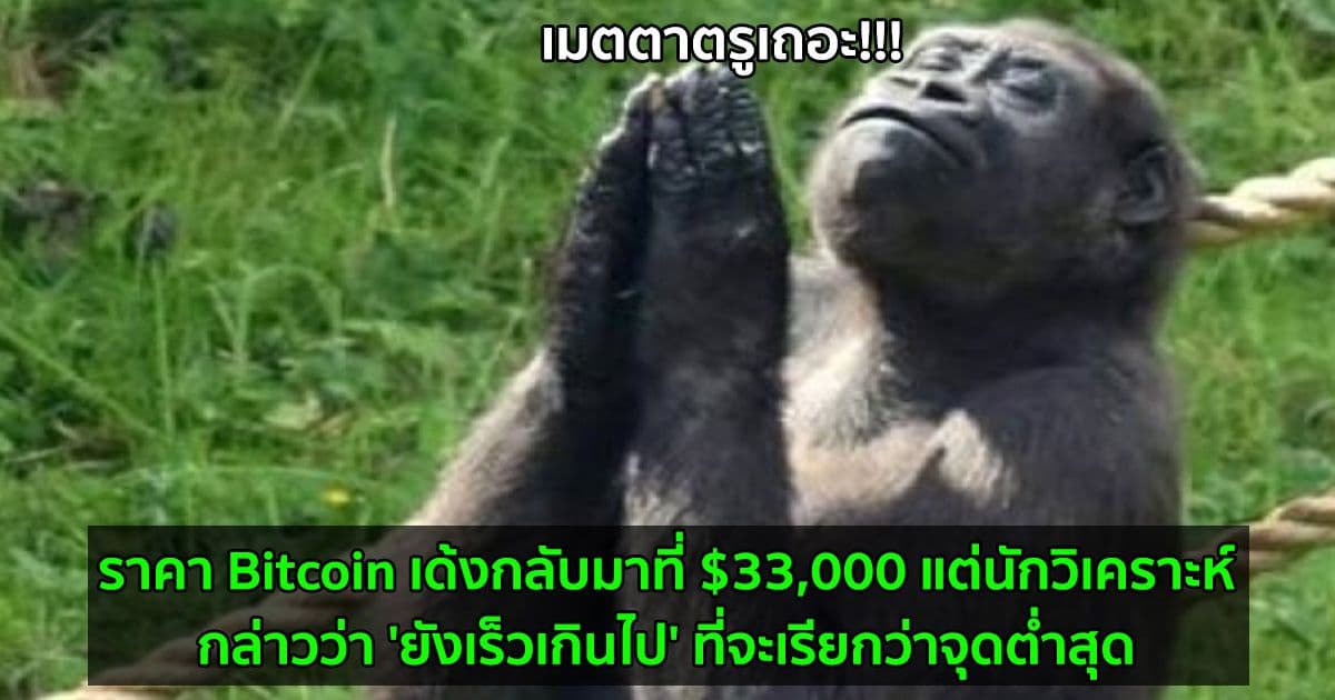 ราคา Bitcoin เด้งกลับมาที่ $33,000 แต่นักวิเคราะห์กล่าวว่า 'ยังเร็วเกินไป' ที่จะเรียกว่าจุดต่ำสุด