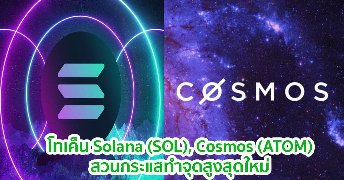 Solana (SOL), Cosmos (ATOM) สวนกระแสทำจุดสูงสุดใหม่  หลังจากการอัพเกรดโปรโตคอล