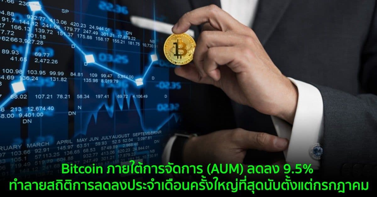 Bitcoin ภายใต้การจัดการ (AUM) ลดลง 9.5% ทำลายสถิติการลดลงประจำเดือนครั้งใหญ่ที่สุดนับตั้งแต่กรกฎาคม