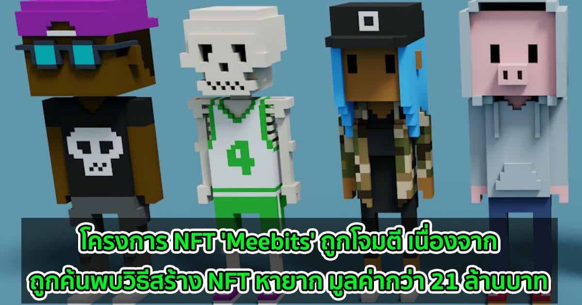 โครงการ NFT 'Meebits' ถูกโจมตี เนื่องจากถูกค้นพบวิธีสร้าง NFT หายาก มูลค่ากว่า 21 ล้านบาท