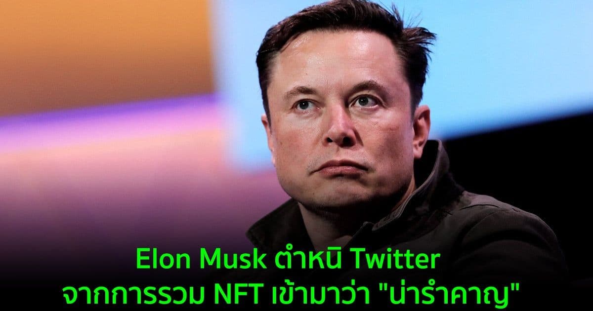 Elon Musk ซีอีโอ Tesla ตำหนิ Twitter จากการรวม NFT เข้ามาว่า "น่ารำคาญ"