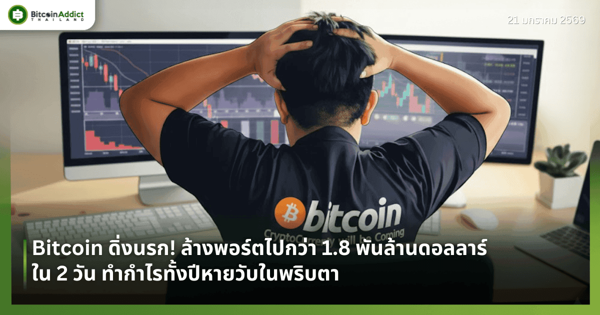 Bitcoin ดิ่งนรก! ล้างพอร์ตไปกว่า 1.8 พันล้านดอลลาร์ใน 2 วัน ทำกำไรทั้งปีหายวับในพริบตา