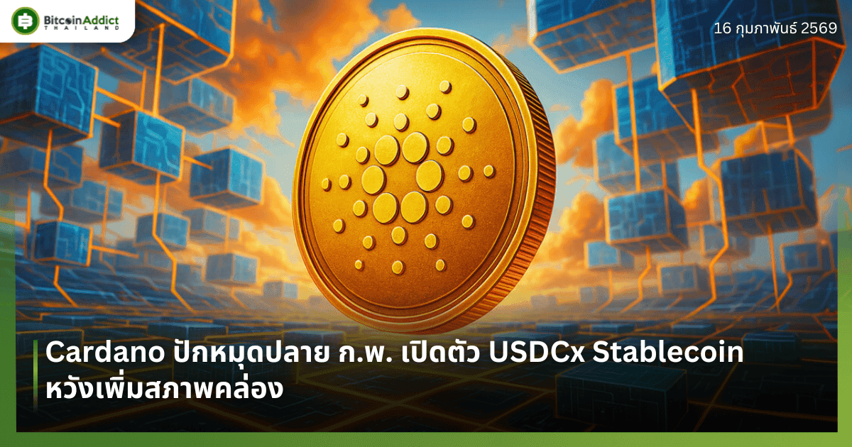 Cardano ปักหมุดปลาย ก.พ. เปิดตัว USDCx Stablecoin ใหม่หวังเพิ่มสภาพคล่อง