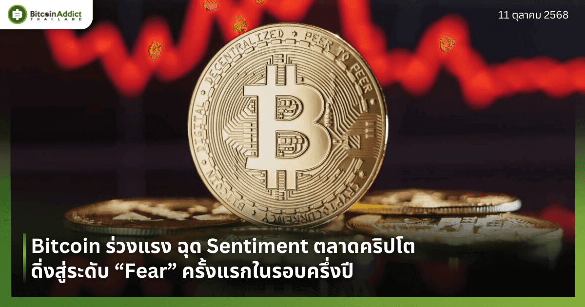 Bitcoin ร่วงแรง ฉุด Sentiment ตลาดคริปโตดิ่งสู่ระดับ “Fear” ครั้งแรกในรอบครึ่งปี