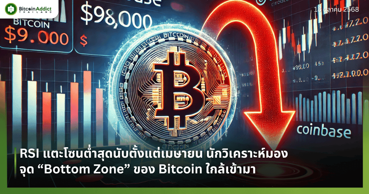 RSI แตะโซนต่ำสุดนับตั้งแต่เมษายน นักวิเคราะห์มองจุด “Bottom Zone” ของ Bitcoin ใกล้เข้ามา