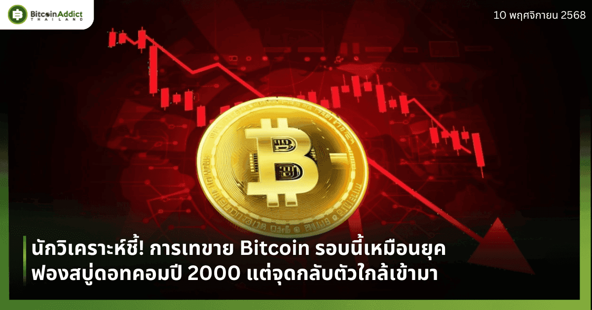 นักวิเคราะห์ชี้! การเทขาย Bitcoin รอบนี้เหมือนยุคฟองสบู่ดอทคอมปี 2000 แต่จุดกลับตัวใกล้เข้ามา