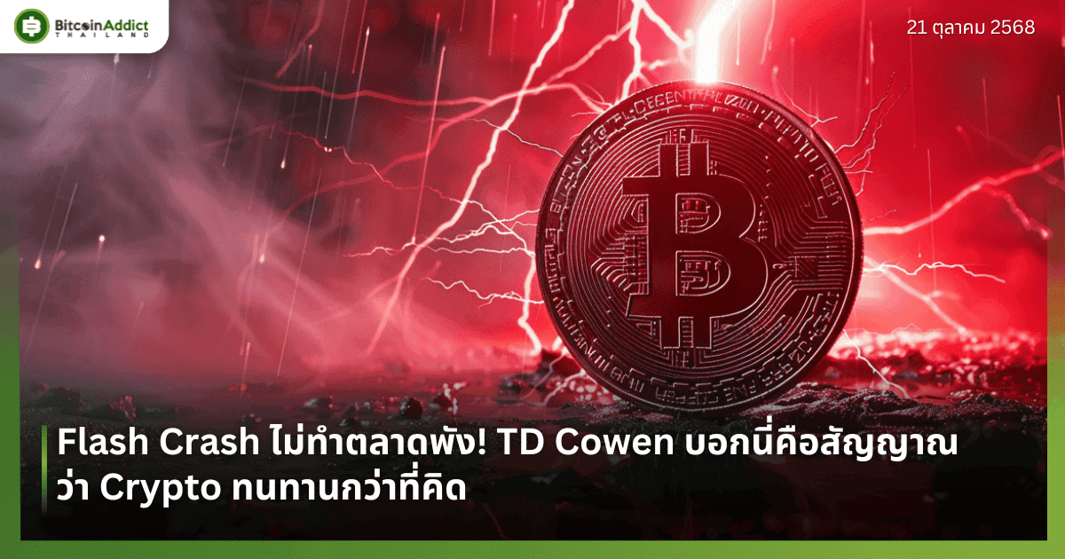 Flash Crash ไม่ทำตลาดพัง! TD Cowen บอกนี่คือสัญญาณว่า Crypto ทนทานกว่าที่คิด