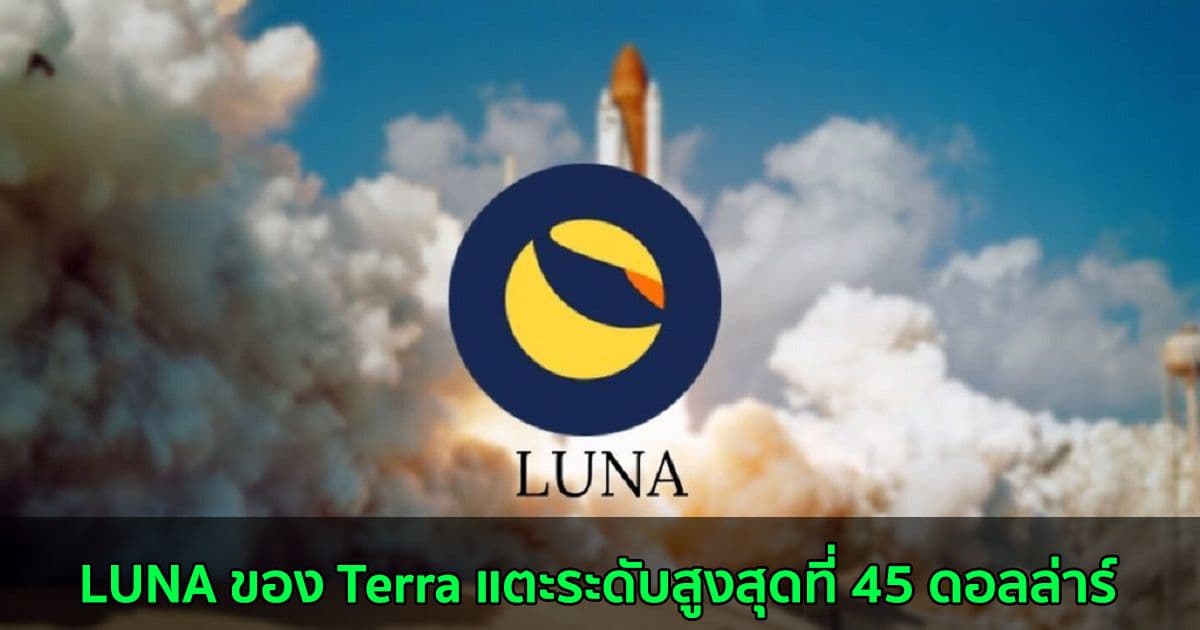 LUNA ของ Terra แตะระดับสูงสุดเป็นประวัติการณ์ที่ 45 ดอลล่าร์