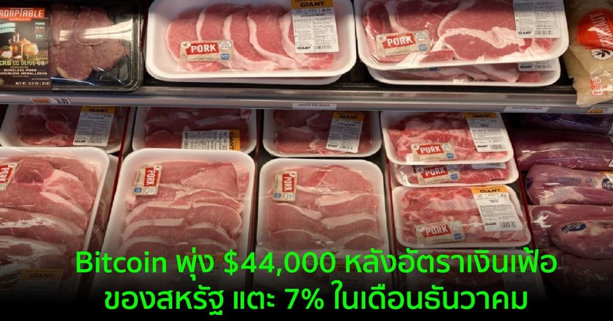 Bitcoin พุ่งถึง $44,000 หลังอัตราเงินเฟ้อของสหรัฐแตะ 7% ในเดือนธันวาคม