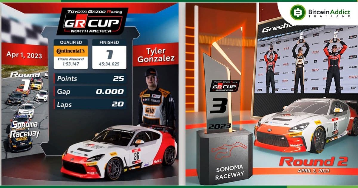 งานแข่ง Toyota GR Cup จะมอบถ้วยรางวัลดิจิทัลให้กับผู้ชนะการแข่งขันบน Polygon Blockchain