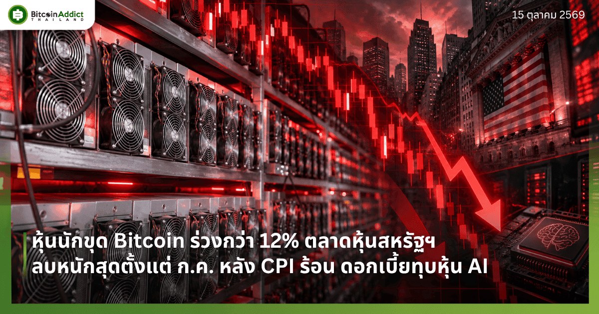 หุ้นนักขุด Bitcoin ร่วงกว่า 12% ตลาดหุ้นสหรัฐฯ ลบหนักสุดตั้งแต่ ก.ค. หลัง CPI ร้อน ดอกเบี้ยทุบหุ้น AI