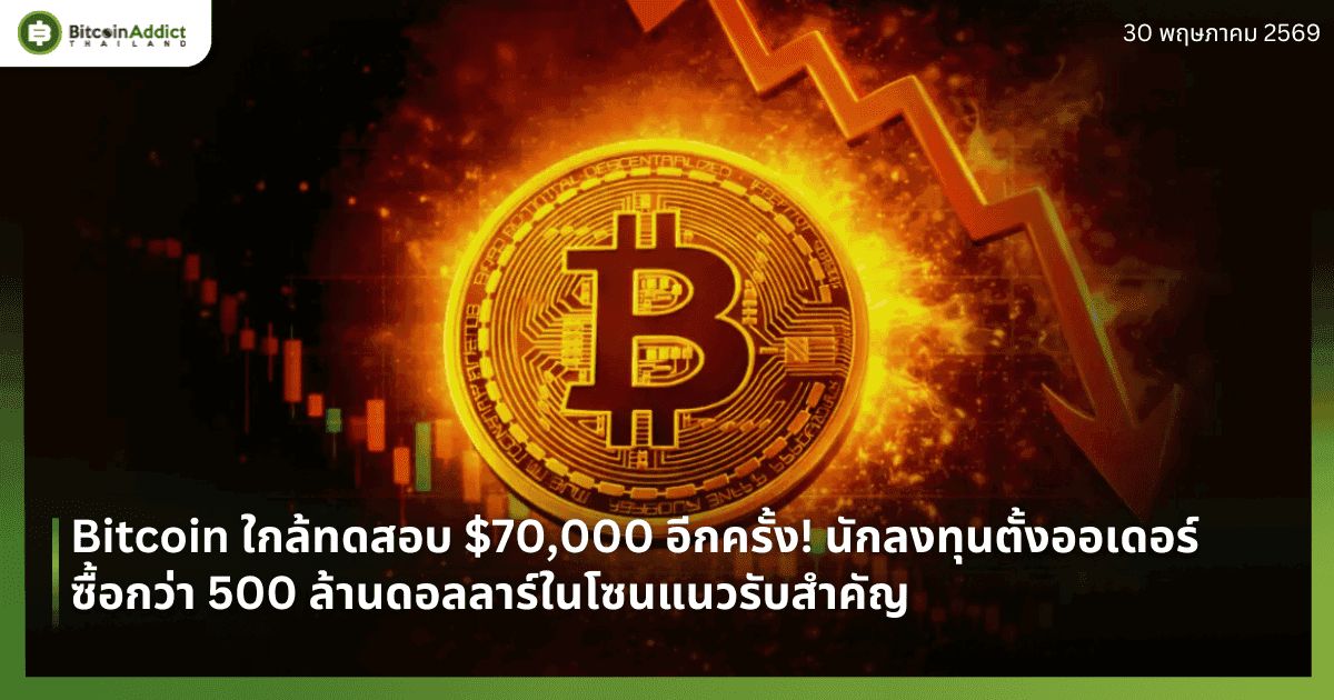Bitcoin ใกล้ทดสอบ $70,000 อีกครั้ง! นักลงทุนตั้งออเดอร์ซื้อกว่า 500 ล้านดอลลาร์ในโซนแนวรับสำคัญ
