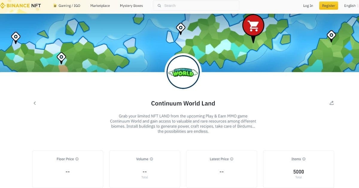 Continuum World ประกาศความร่วมมือกับ Binance NFT Marketplace