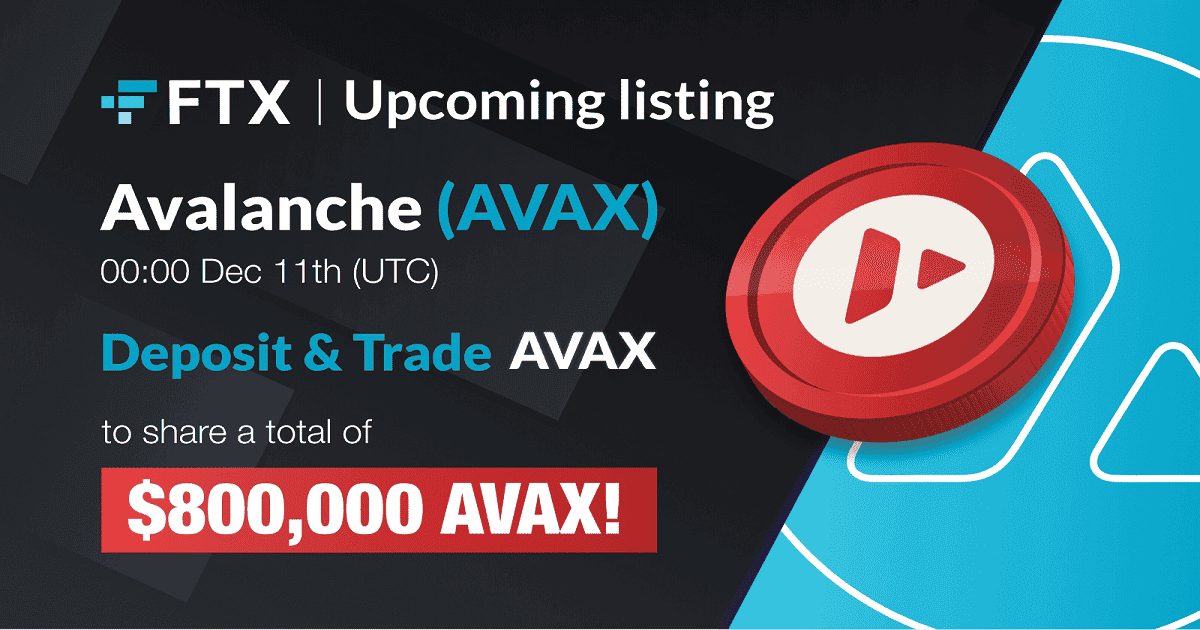 FTX จัดโปรฝากและซื้อขาย AVAX เพื่อรับส่วนแบ่งรางวัลมูลค่ารวม $800,000 ใน AVAX!