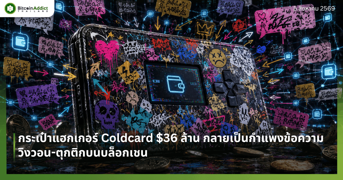 กระเป๋าแฮกเกอร์ Coldcard $36 ล้าน กลายเป็นกำแพงข้อความวิงวอน-ตุกติกบนบล็อกเชน