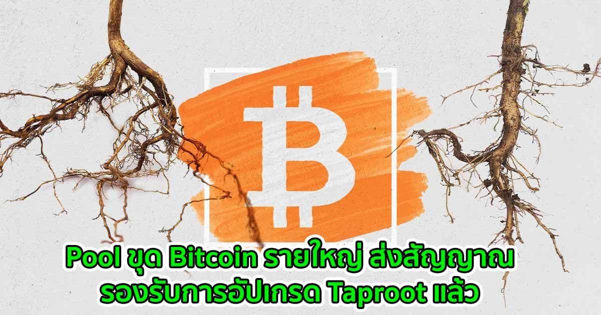 Pool ขุด Bitcoin รายใหญ่ ส่งสัญญาณรองรับการอัปเกรด Taproot แล้ว
