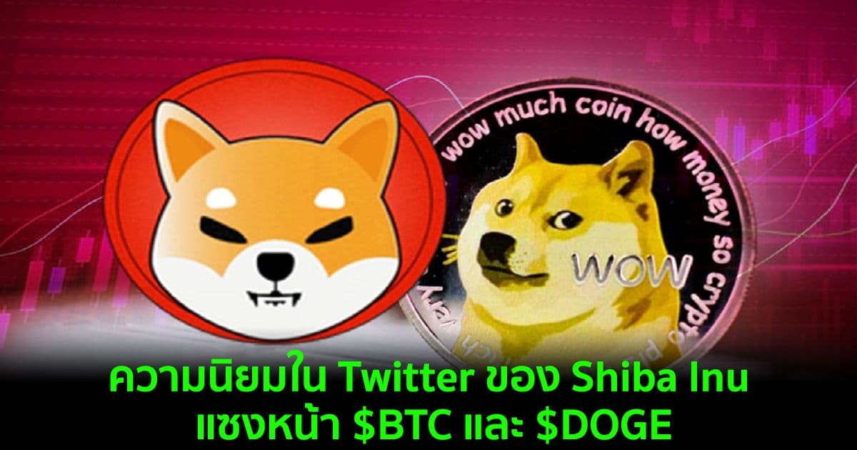 ความนิยมใน Twitter ของ Shiba Inu ($SHIB) แซงหน้า $BTC และ $DOGE