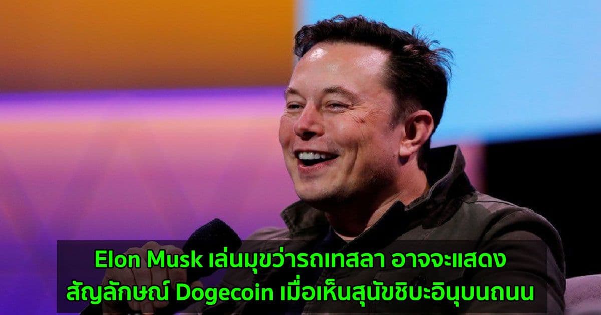 Elon Musk เล่นมุขว่ารถเทสลา อาจจะแสดงสัญลักษณ์ Dogecoin เมื่อเห็นสุนัขชิบะอินุบนถนน