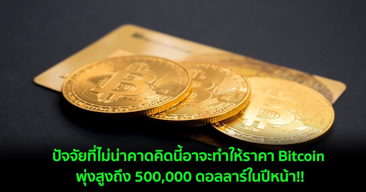 ปัจจัยที่ไม่น่าคาดคิดนี้อาจะทำให้ราคา Bitcoin พุ่งสูงถึง 500,000 ดอลลาร์ในปีหน้า!!
