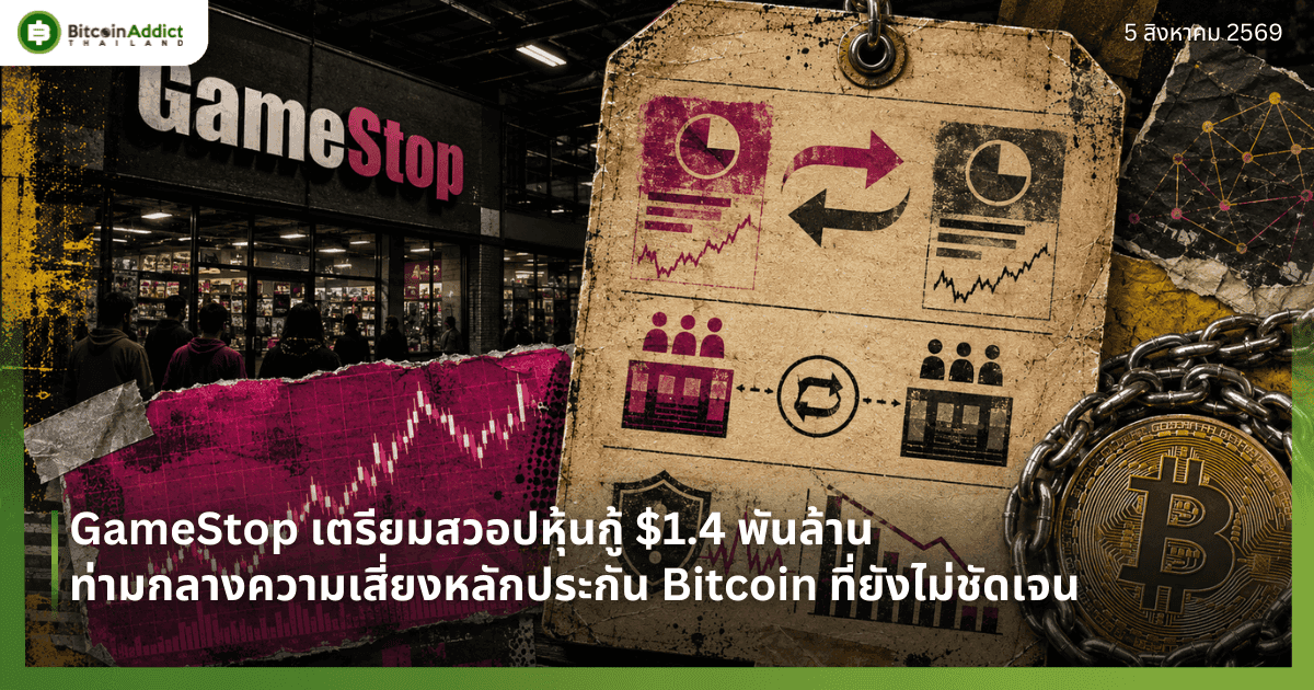 GameStop เตรียมสวอปหุ้นกู้ $1.4 พันล้าน ท่ามกลางความเสี่ยงหลักประกัน Bitcoin ที่ยังไม่ชัดเจน
