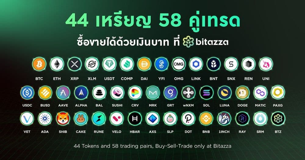 บิทาซซ่า นายหน้าสินทรัพย์ดิจิทัลชั้นนำของประเทศไทย ประกาศเปิด 58 คู่เทรด ทำให้เป็นผู้ประกอบการที่มีคู่เทรดมากที่สุดในประเทศไทย