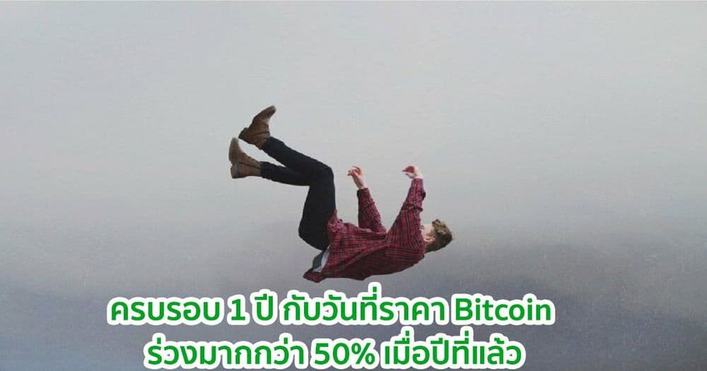 ครบรอบ 1 ปี กับวันที่ราคา Bitcoin ร่วงมากกว่า 50% เมื่อปีที่แล้ว