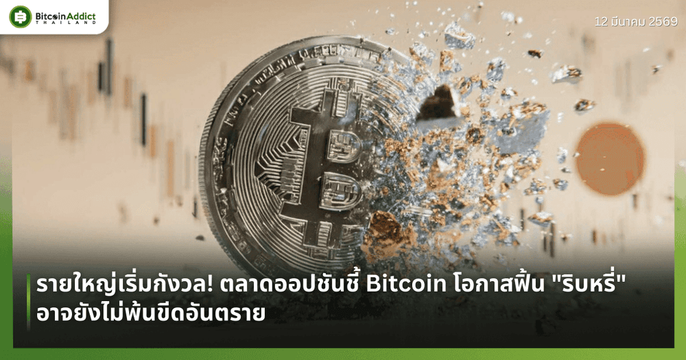 รายใหญ่เริ่มกังวล! ตลาดออปชันชี้ Bitcoin โอกาสฟิ้น "ริบหรี่" อาจยังไม่พ้นขีดอันตราย