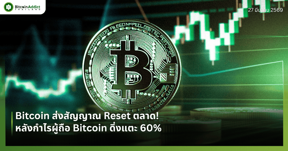 Bitcoin ส่งสัญญาณ Reset ตลาด! หลังกำไรผู้ถือ Bitcoin ดิ่งแตะ 60%