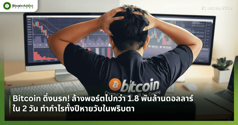 Bitcoin ดิ่งนรก! ล้างพอร์ตไปกว่า 1.8 พันล้านดอลลาร์ใน 2 วัน ทำกำไรทั้งปีหายวับในพริบตา
