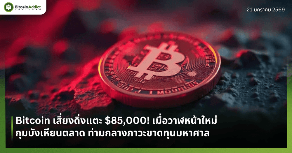 Bitcoin เสี่ยงดิ่งแตะ $85,000! เมื่อวาฬหน้าใหม่กุมบังเหียนตลาด ท่ามกลางภาวะขาดทุนมหาศาล