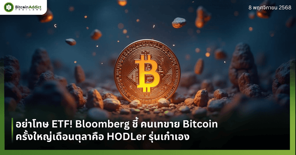 อย่าโทษ ETF! Bloomberg ชี้ คนเทขาย Bitcoin ครั้งใหญ่เดือนตุลาคือ HODLer รุ่นเก๋าเอง