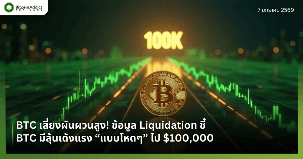 BTC เสี่ยงผันผวนสูง! ข้อมูล Liquidation ชี้ BTC มีลุ้นเด้งแรง “แบบโหดๆ” ไป $100,000