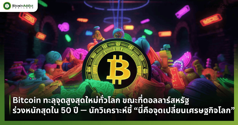 Bitcoin ทะลุจุดสูงสุดใหม่ทั่วโลก ขณะที่ดอลลาร์สหรัฐร่วงหนักสุดใน 50 ปี — นักวิเคราะห์ชี้ “นี่คือจุดเปลี่ยนเศรษฐกิจโลก”