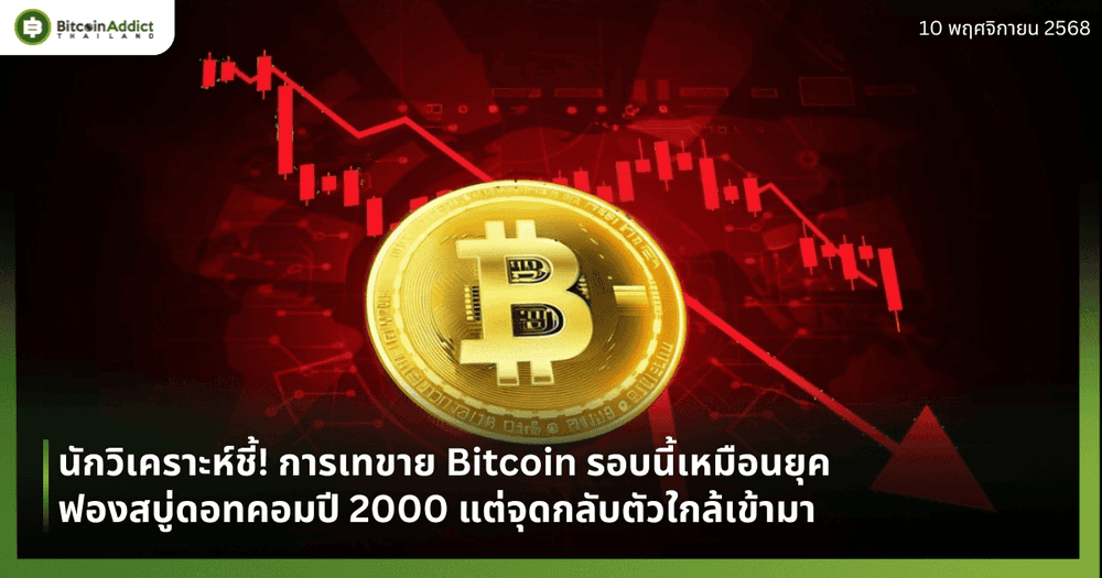 นักวิเคราะห์ชี้! การเทขาย Bitcoin รอบนี้เหมือนยุคฟองสบู่ดอทคอมปี 2000 แต่จุดกลับตัวใกล้เข้ามา