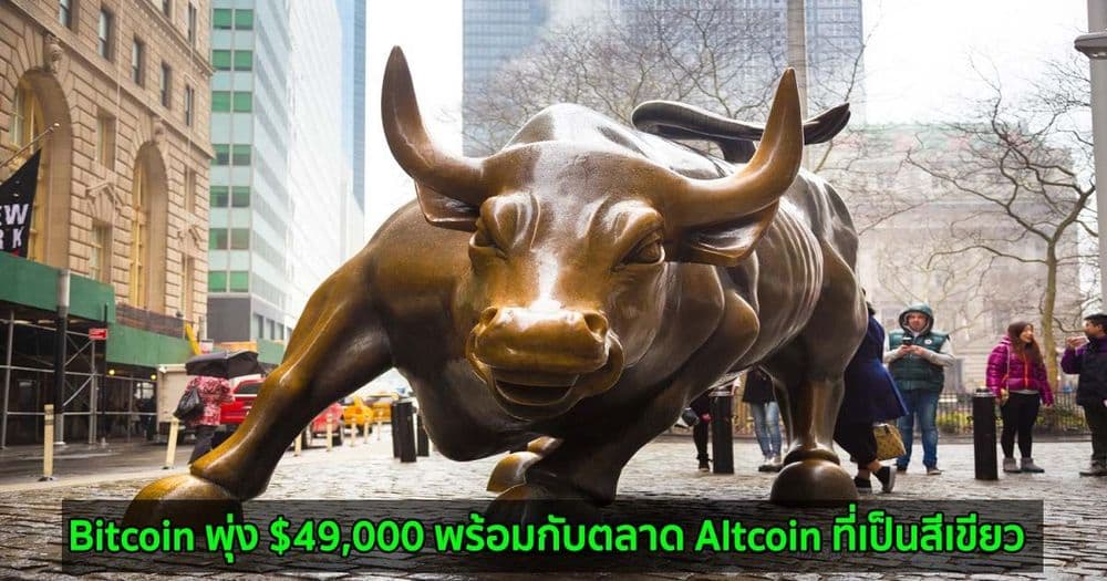 Bitcoin พุ่ง $49,000 พร้อมกับตลาด Altcoin ที่เป็นสีเขียว