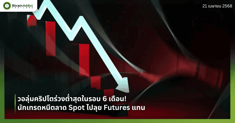วอลุ่มคริปโตร่วงต่ำสุดในรอบ 6 เดือน! นักเทรดหนีตลาด Spot ไปลุย Futures แทน