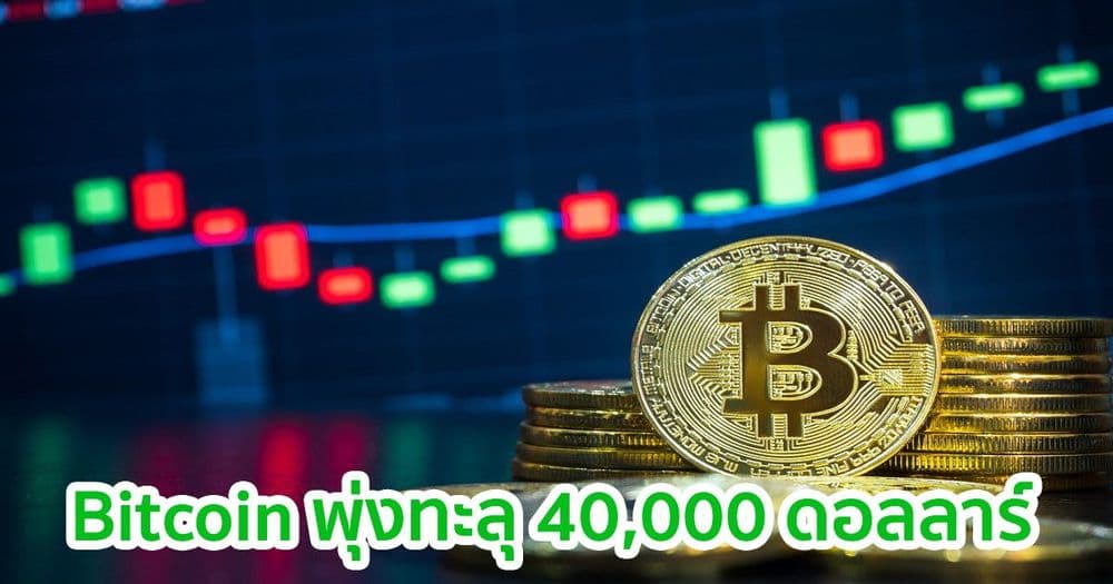 Bitcoin พุ่งทะลุ 40,000 ดอลลาร์ ได้สำเร็จ เป็นครั้งแรกในรอบ 23 วัน