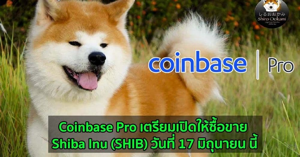 Coinbase Pro เตรียมเปิดให้ซื้อขาย Shiba Inu (SHIB) วันที่ 17 มิถุนายน นี้