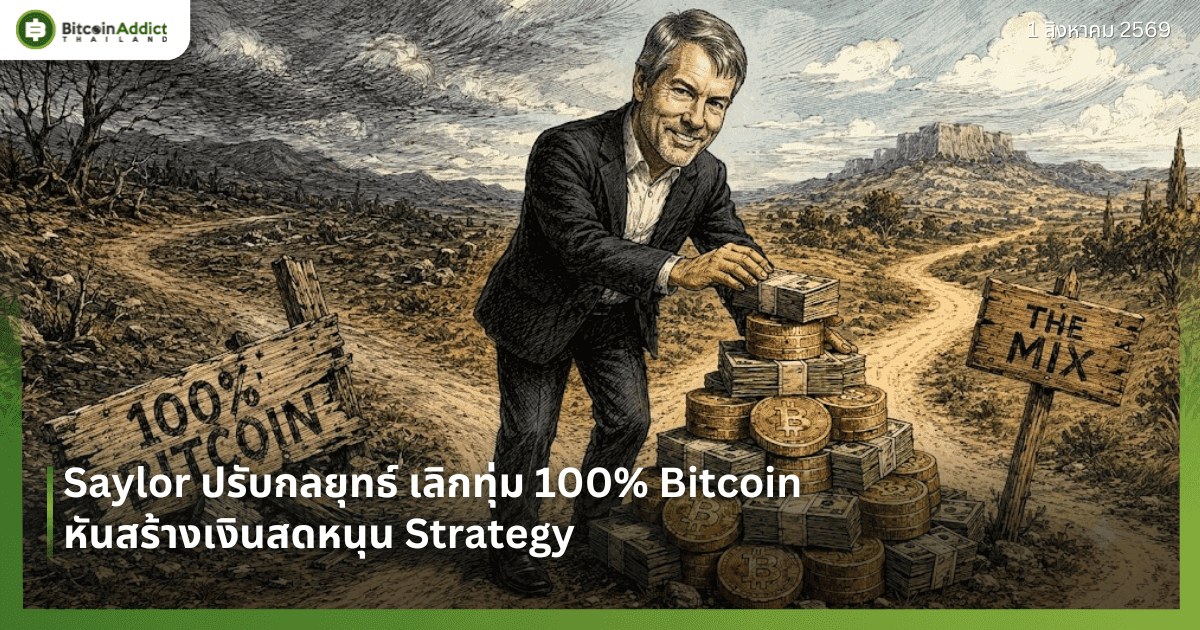 Saylor ปรับกลยุทธ์ เลิกทุ่ม 100% Bitcoin หันสร้างเงินสดหนุน Strategy