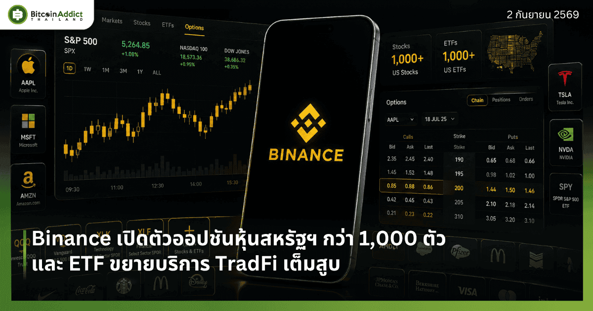 Binance āđāļāļīāļāļāļąāļ§āļāļāļāļāļąāļāļŦāļļāđāļāļŠāļŦāļĢāļąāļāļŊ āļāļ§āđāļē 1,000 āļāļąāļ§āđāļĨāļ° ETF āļāļĒāļēāļĒāļāļĢāļīāļāļēāļĢ TradFi āđāļāđāļĄāļŠāļđāļ
