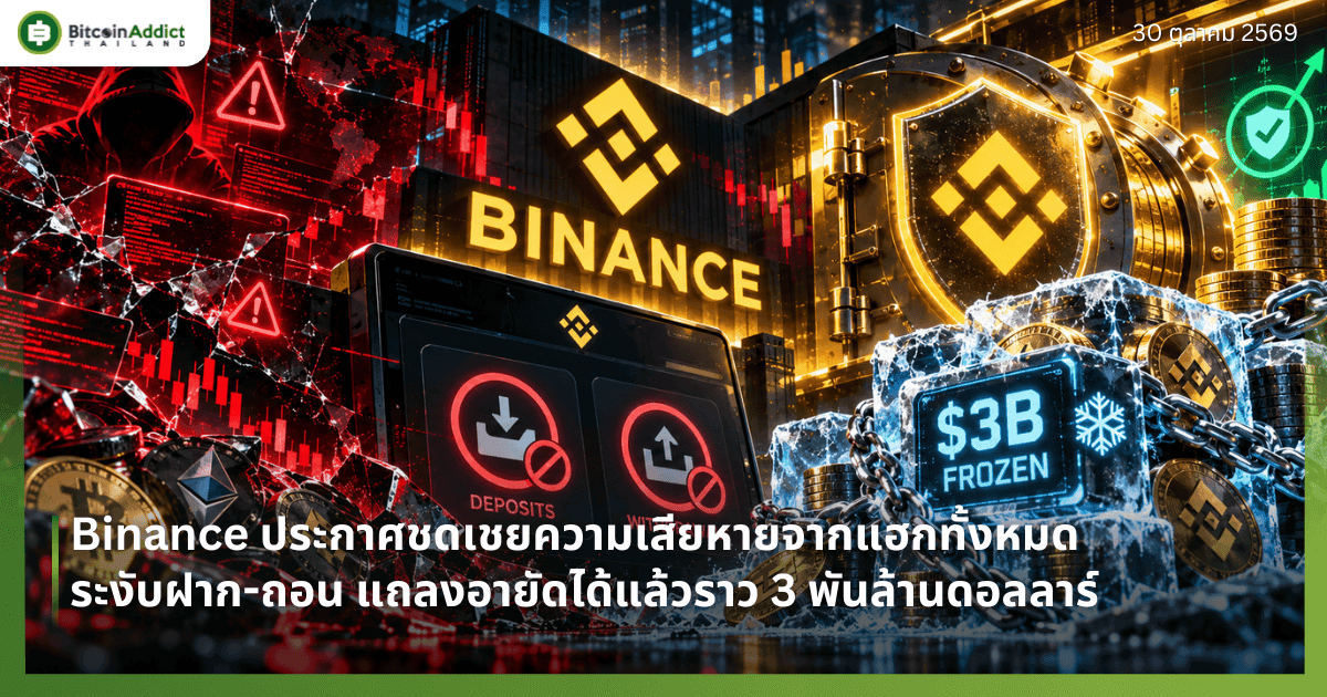 Binance ประกาศชดเชยความเสียหายจากแฮกทั้งหมด ระงับฝาก-ถอน แถลงอายัดได้แล้วราว 3 พันล้านดอลลาร์