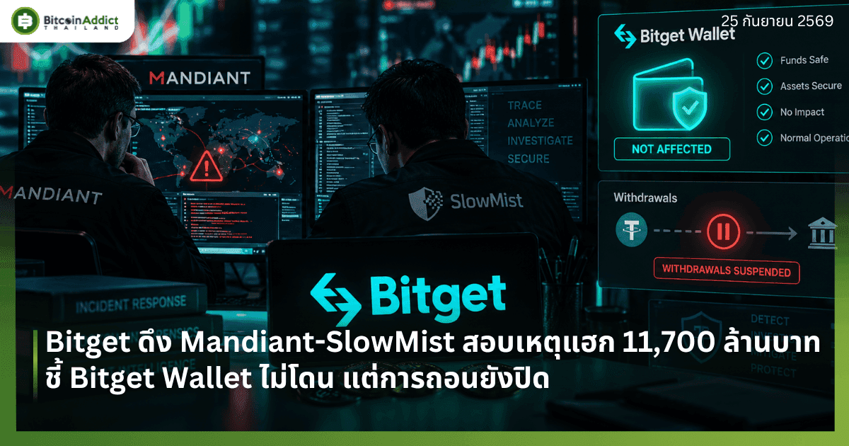 Bitget ดึง Mandiant-SlowMist สอบเหตุแฮก ชี้ Bitget Wallet ไม่โดน แต่การถอนยังปิด