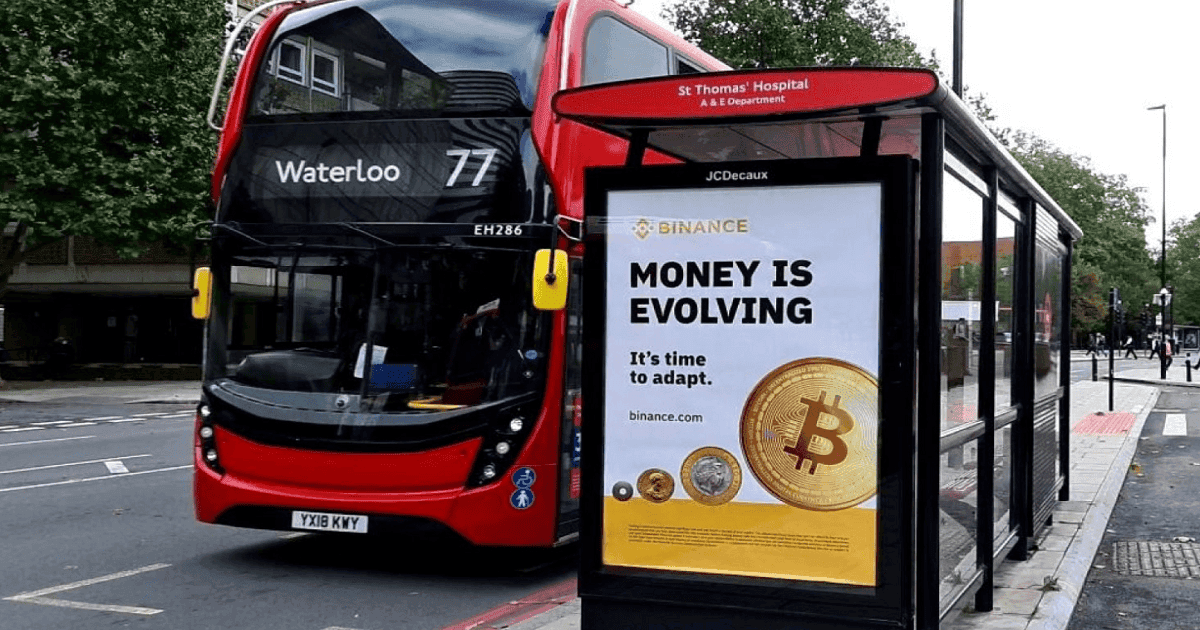 binance advertising btc at london bus stops in advance of uk launch