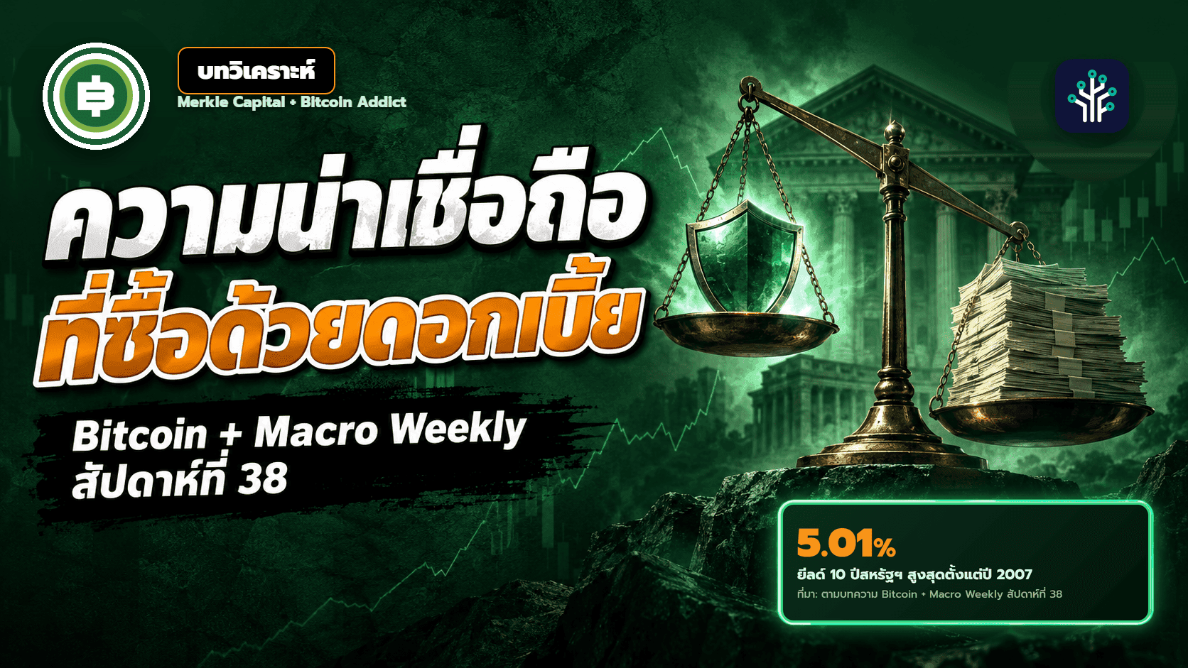 Bitcoin + Macro Weekly สัปดาห์ที่ 38: ความน่าเชื่อถือที่ซื้อด้วยดอกเบี้ย