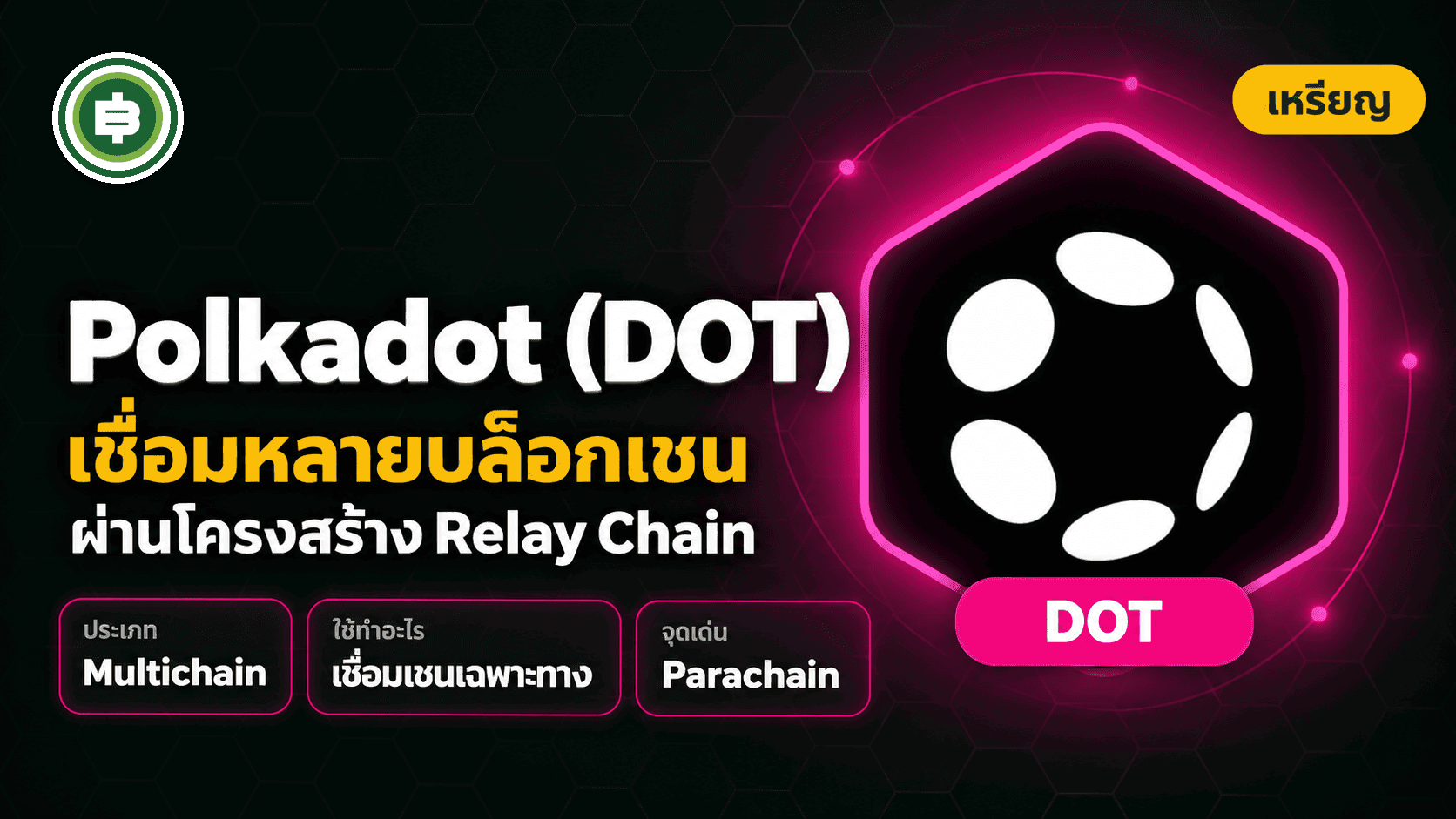 Polkadot (DOT) คืออะไร เครือข่ายที่เชื่อมหลายบล็อกเชนเข้าด้วยกัน (อัปเดต 2026)